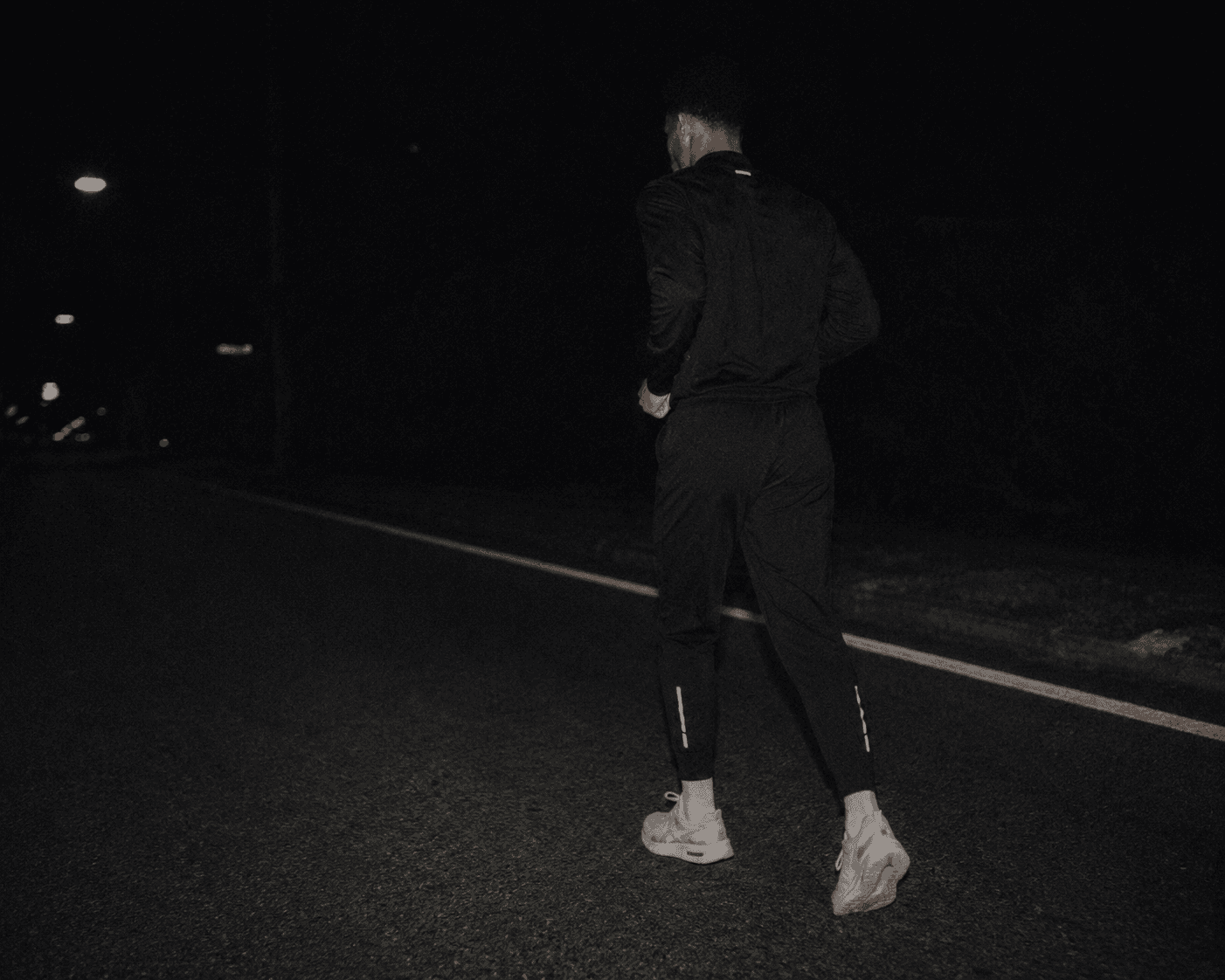 Motion Jogger — worn, running at night